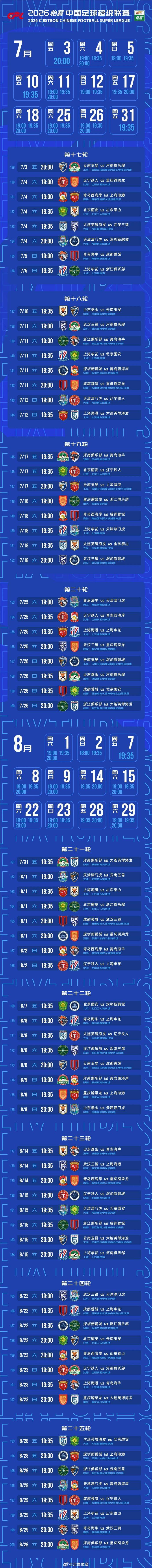 皇冠信用网登123出租_聚焦|中超新赛季赛程公布皇冠信用网登123出租,3月6日在成都进行揭幕战